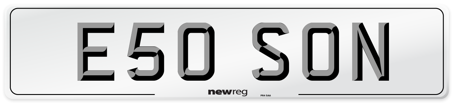 E50 SON Number Plate from New Reg